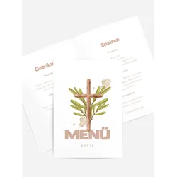 Menuekarten Taufe selbst gestalten mit Spruch und Fotos im Onlinedesigner bei Meine-Kartenmanufaktur.de