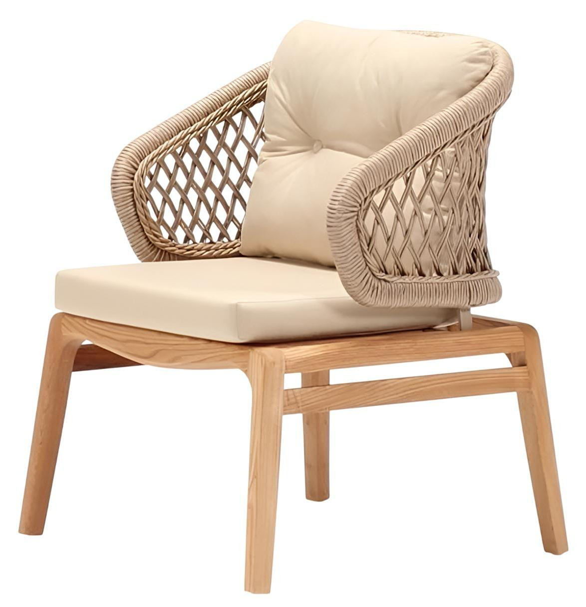 JVmoebel Moderne Tuinstoel met Armleuningen - Beige