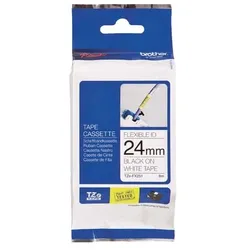 Brother TZe-FX251 Authentic Flexibles Schriftband Selbstklebend Schwarzer Druck auf Weiß 24 mm x 8m