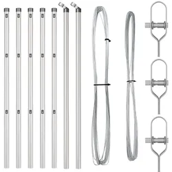 vidaXL Zaunpfosten 7 pcs Silber Stahl