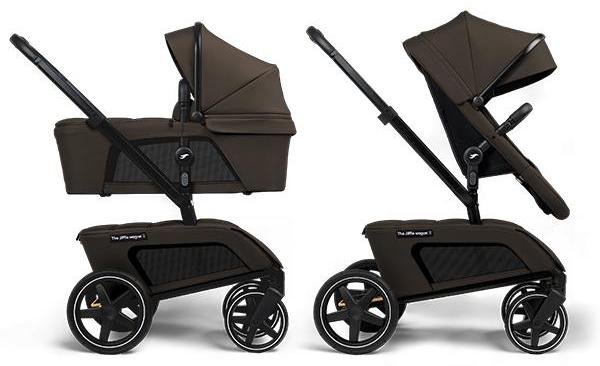 The Jiffle Wagon 2+ Plus Oak - 6-in-1 Kinderwagen, Mitfahrbrett & Bollerwagen, ab Geburt, All-Terrain, 57 kg Traglast, kompakt faltbar