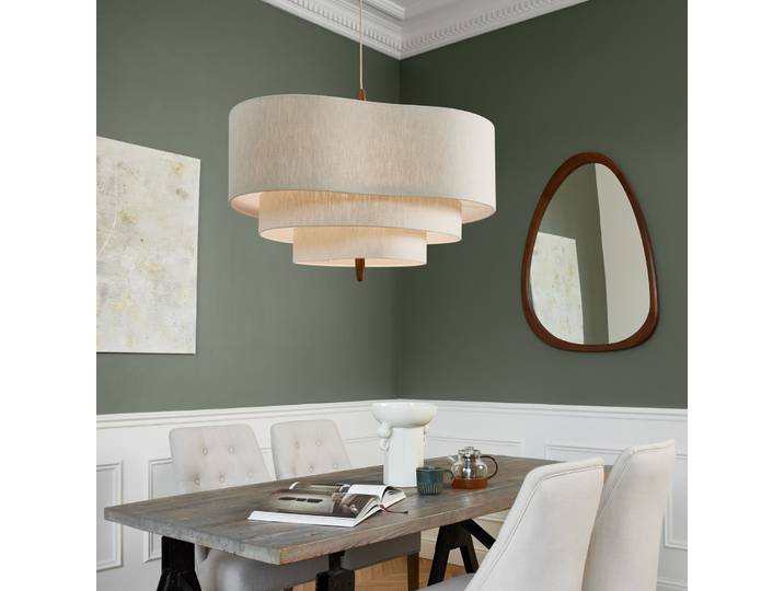 Suspension textile Pebble crème Ø 78 cm - MARKET SET - Salon / séjour - Design - Tissu / textile - Avec abat-jour