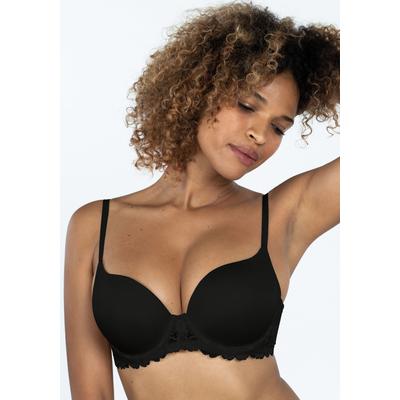 Push-up-BH DORINA "Claire", Damen, Gr. 75, Cup B, schwarz, Spitze, Obermaterial: 84% Polyamid, 16% Elasthan, unifarben, BHs Push-up-BH, für maximales Volumen, extra dicke Kissen, 3/4 Cup