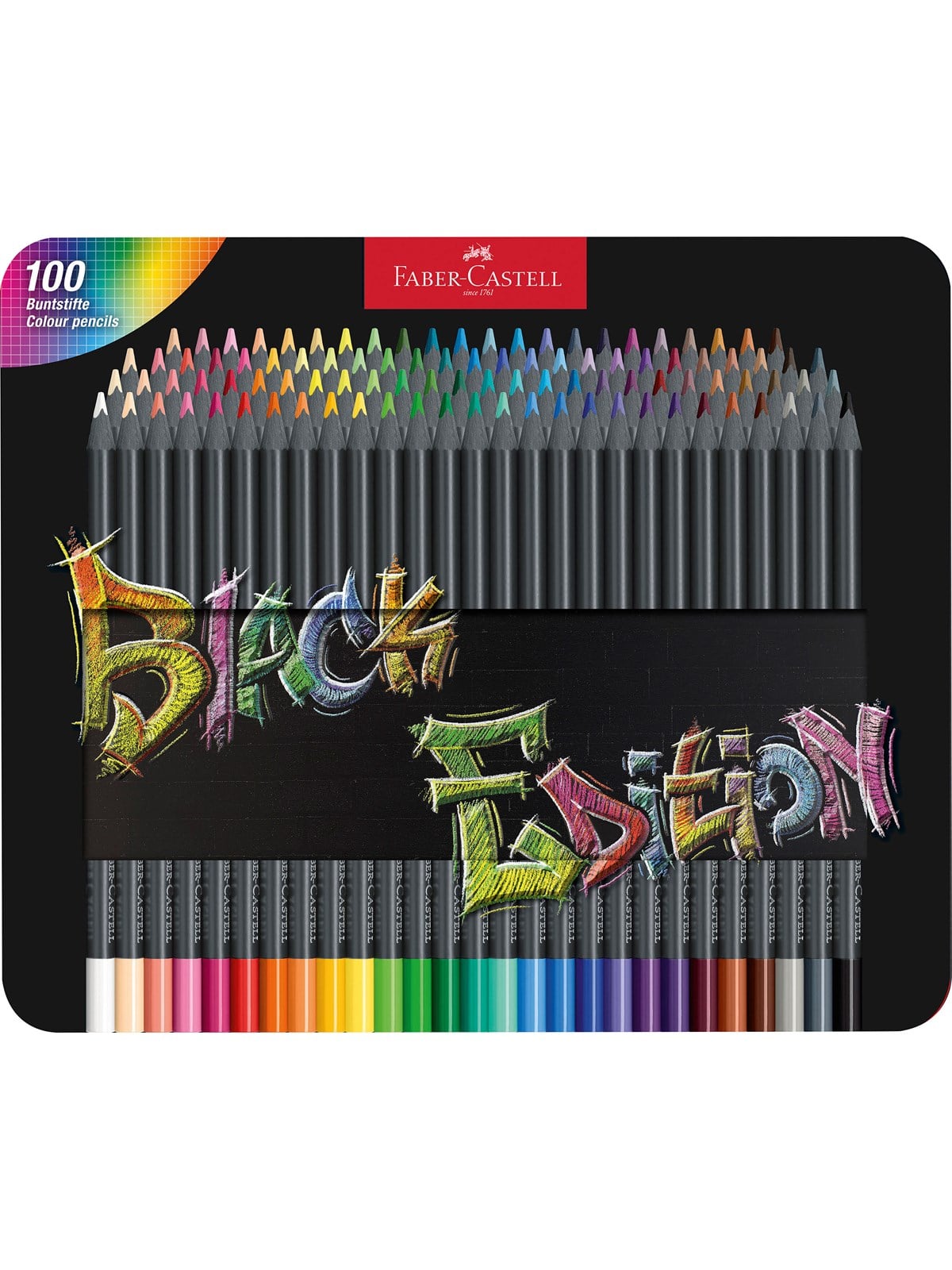 Faber-Castell Buntstifte Black Edition 100er Metallet.