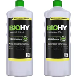 BiOHY Teppichshampoo (2x1l Flasche) | Teppichreiniger ideal zur Entfernung von hartnäckigen Flecken | SPEZIELL FÜR WASCHSAUGER ENTWICKELT