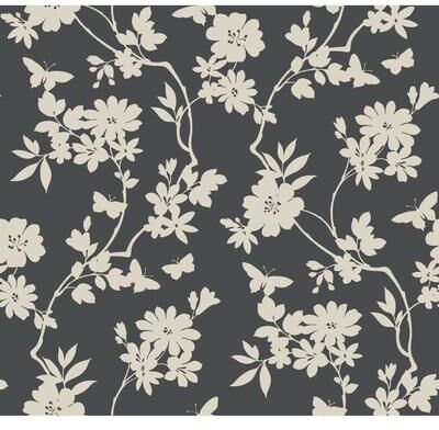 Candice Olson Flutter Vine Grey Wallpaper