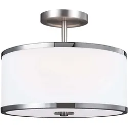 Elstead Lighting, Pendelleuchte, Prospect Park Hängeleuchte E27 2-fach Satin Nickel, Chrom (E27)