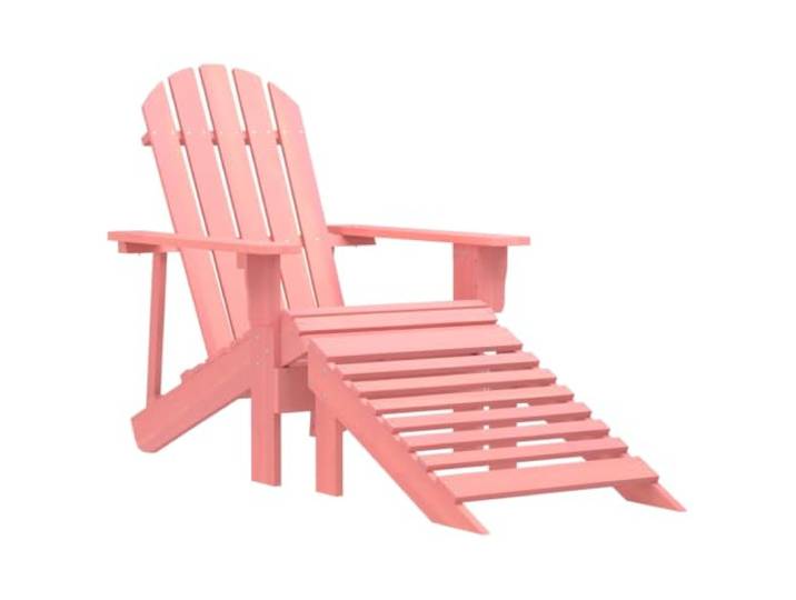 KUTYWEXFM Adirondack-Gartenstuhl mit Fußteil Tannenholz Rosa 70x147,5cm Ergonomische Relaxliege für Terrasse und Balkon, gefertigt mit separater Fußablage sowie breiten Armlehnen für Ruhezonen.