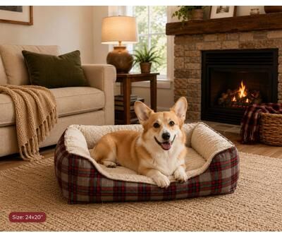 Festival Plaid Cuddler by BrylaneHome in Red Plaid