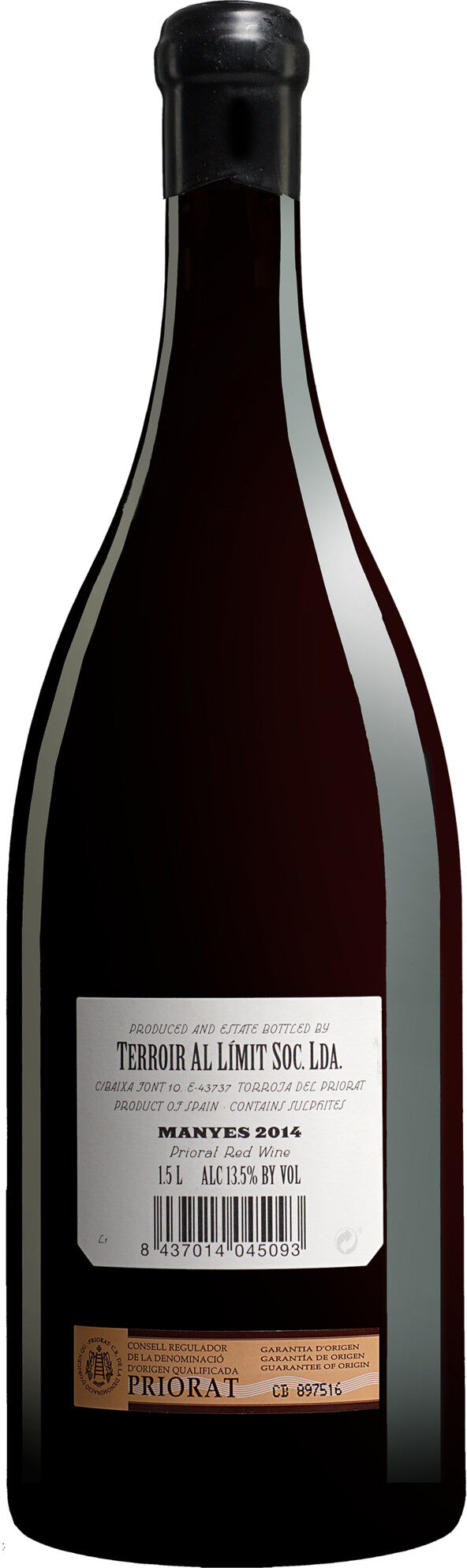 Terroir al Límit »Les Manyes« - 1,5 L. Magnum 2014 13.5% Vol. Rotwein Trocken aus Spanien