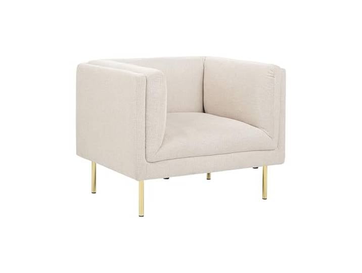 Beliani Sessel aus Stoff beige/goldene Beine mit Armlehnen modern Moen