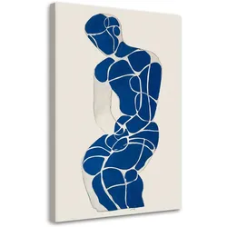LEINWANDBILDER, Frau moderne Abstrakt blau