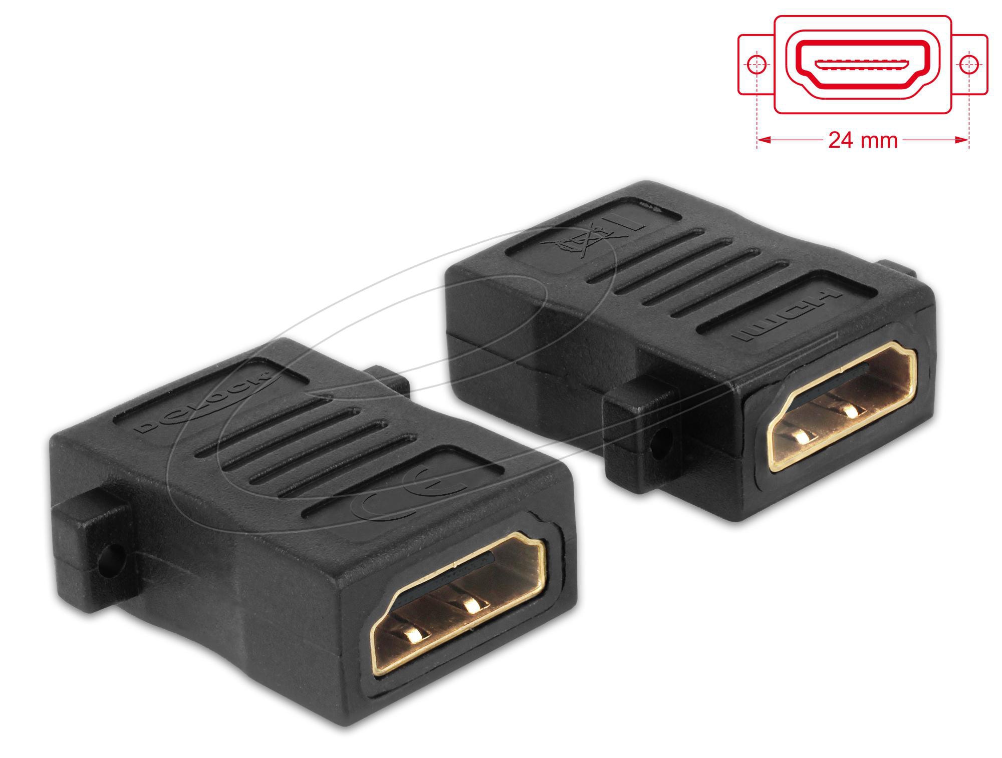 Delock Adapter HDMI-A Buchse auf HDMI-A Buchse mit Schraubanschluss 65509