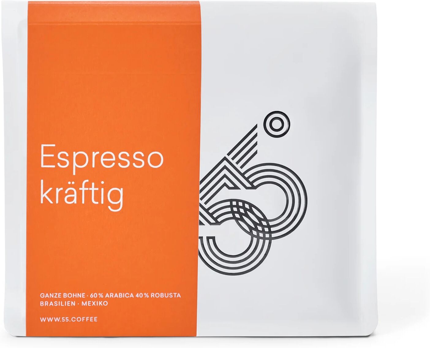 55 Degrees - Espresso kräftig - 250 g Ganze Bohne - Intensität: 5/6