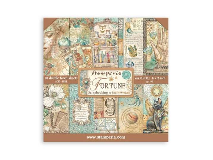 Stamperia Scrapbooking Pad 10 vellen cm 30,5x30,5 (12 x12 ) - Fortune