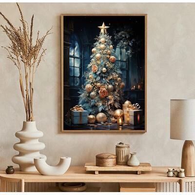 Inspire Essentials Christmas Canvas Wall Art With Santa Claus For Holiday Home Decor And Festive Styling 20 19.69 27.56 Inches