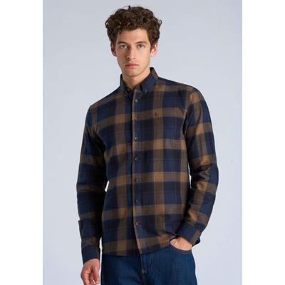 Langarmhemd LINDBERGH "Freizeithemd (Langarm) Relaxed Fit", Herren, Gr. S, Normalgrößen, blau (navy), Obermaterial: 100% Baumwolle, Hemden