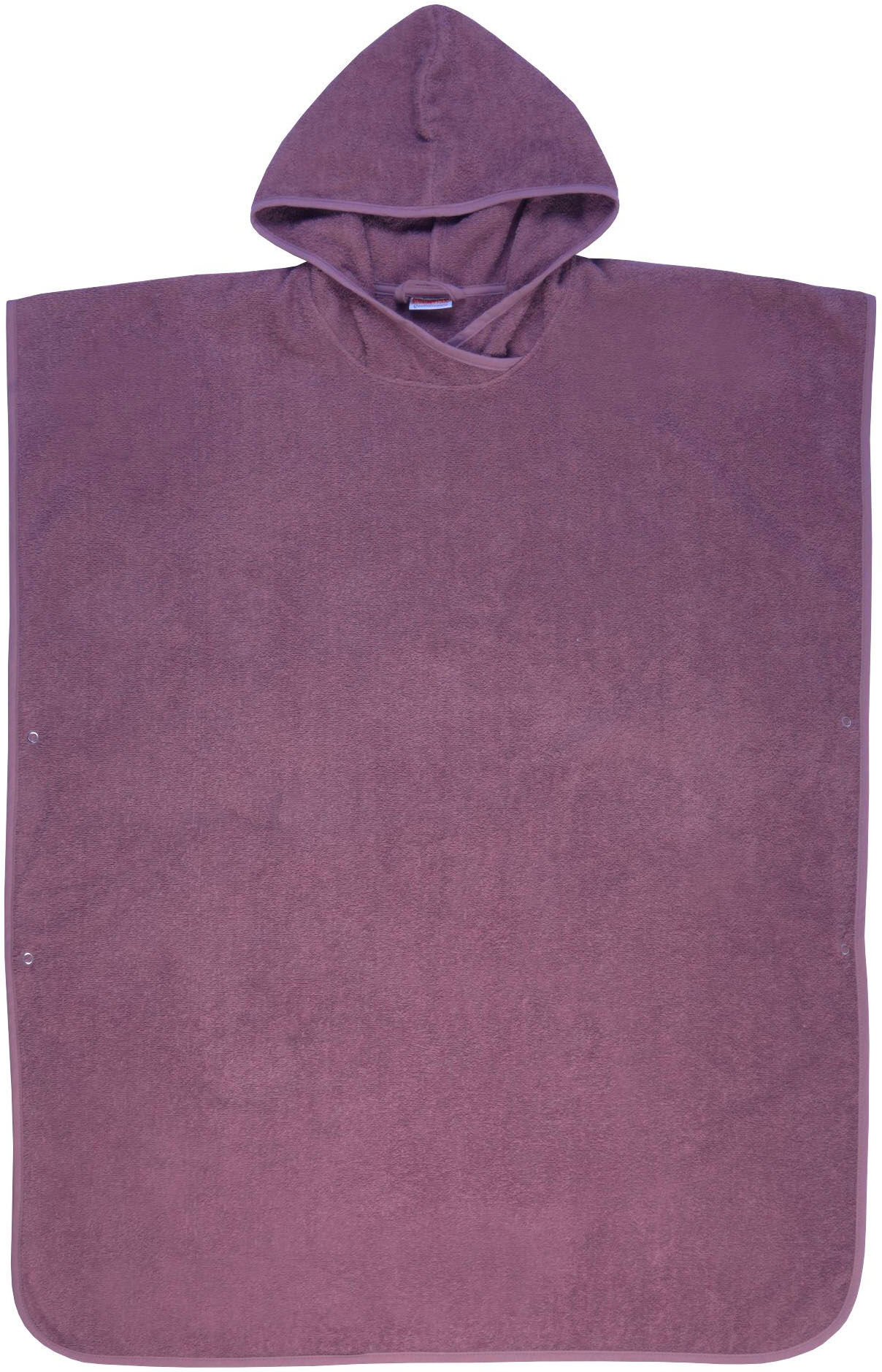 Badeponcho WÖRNER "Badeponcho Uni" Gr. L, lila (mauve), L:100cm, Baumwolle, Hausmäntel, Badeponcho, maschinenwaschbar, trocknergeeignet