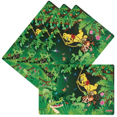 Platzset RITZENHOFF & BREKER "HARIBO Jungle, 4-teilig, 45 x 30 cm", grün, B:30cm H:2mm L:45cm, Obermaterial: 100% Polypropylen, Platzsets, rutschfest und abwischbar