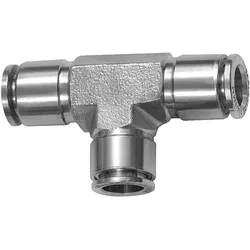 Riegler, Schlauchanschluss + Schlauchverbinder, T-Steckverbindung, für Schlauch-Aussen-Ø 12, Edelstahl 1.4404 (12 mm)