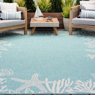 Alise Rugs Exo Coastal Graphic Print Indoor/Outdoor Area Rug