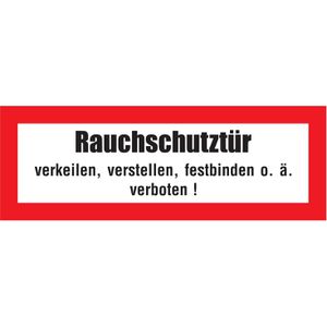 Abtec Hinweisschild DIN 4066, Folie, 14,8 x 5,5 cm, Feuerwehr, Rauchschutztür