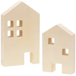 Häuser aus Holz, 20 x 12 cm und 15 x 10 cm, 2 Stück