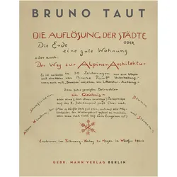 Die Auflösung der Städte, Fachbücher von Bruno Taut, Manfred Speidel
