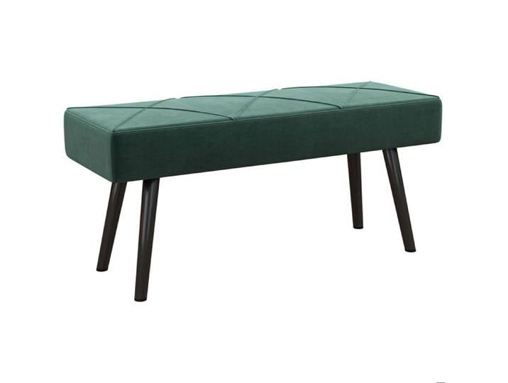 WOVREO banquette rembourrée 100 x 36 x 45 cm aspect velours vert avec pieds en acier