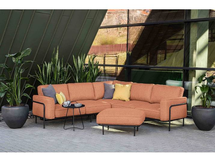 Outdoor-Hocker Mura Kunstfaser Orange/Lachs 85 x 45 x 64cm