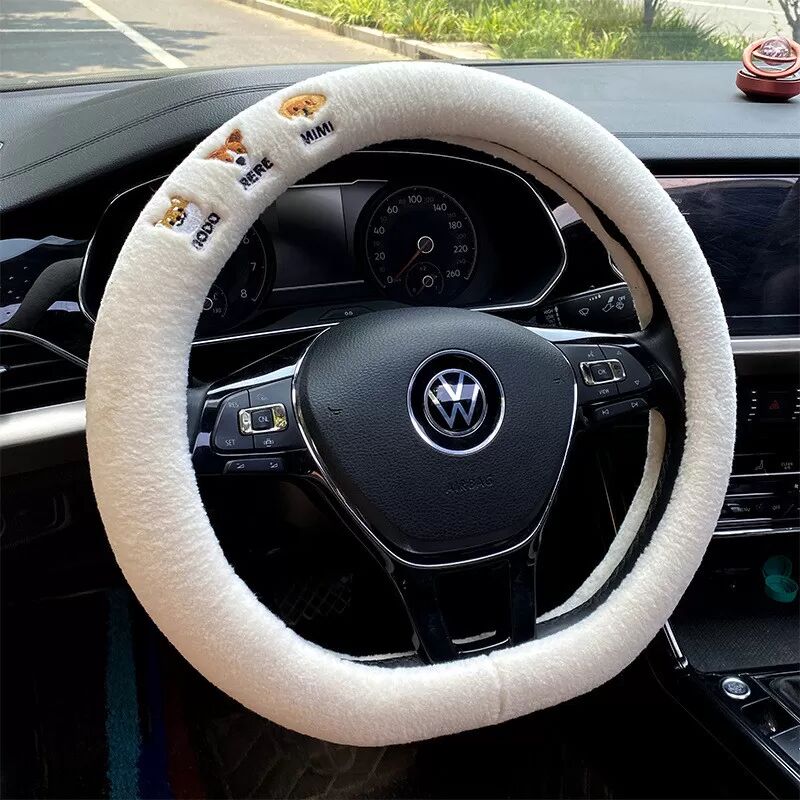 INF Housse de volant de luxe en peau de mouton Blanc