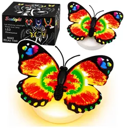 Leuchtender LED-Schmetterling zum Aufkleben, selbstklebend, 6 x 5 cm