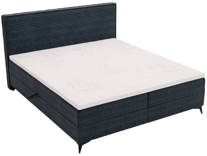 Boxspringbett HOLIDAY dunkelblau 140x200cm fest