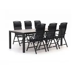Forza Capri/Fidenza 220 cm Gartenmöbel-Set 7-teilig verstellbar