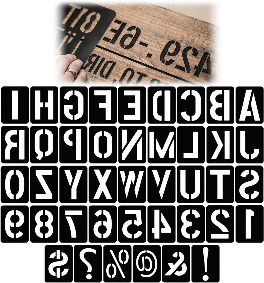 42 stuks Letter Cijfer Sjablonen Alfabet Sjabloon voor Decoratie Schilderen Transparant