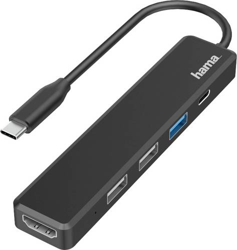 hama 00200117 USB-C-Hub, Multiport, 5 Ports, 3x USB-A, USB-C, HDMI