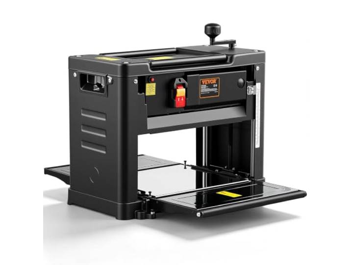 VEVOR Raboteuse Dégauchisseuse à Bois 30\,1x33 cm Raboteuse Stationnaire 15 A 1800 W Rabot d'Épaisseur Automatique Électrique Deux Lames Acier Rapide 23500 tr/min Faible Bruit pour Bois Dur et Tendre