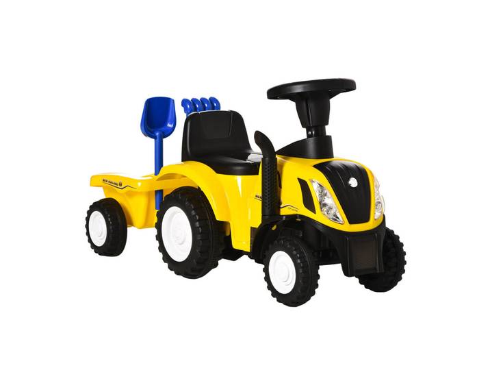 Homcom Kinder Rutschauto, Blau/Gelb, PP+ Metall, Kunststoff, 29x44x91 cm, unisex, Spielzeug, Kinderfahrzeuge