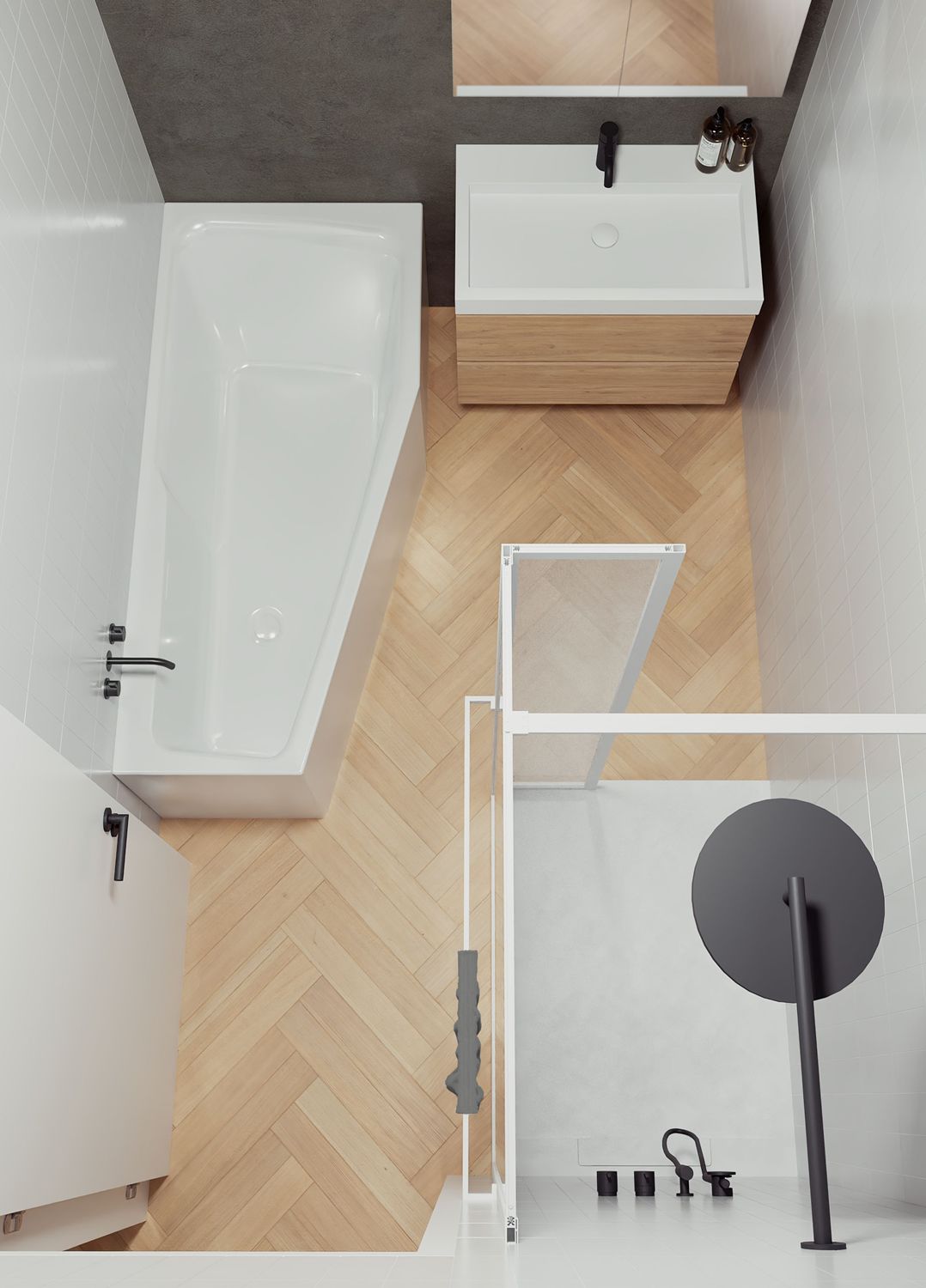 Riho Rethink Space Badewanne P & P 160 x 75 cm (S) links, Badewannen, B112005005, weiß, glänzend