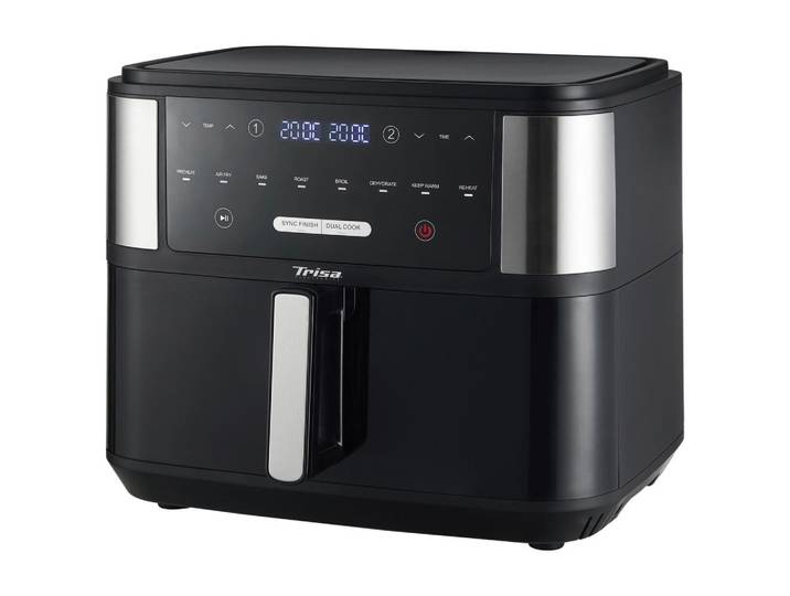 Trisa Electronics Heissluftfritteuse, Schwarz, Kunststoff, 10 l, 36.1x32x40 cm, Temperaturanzeige, Betriebsanzeige, Heißlufttechnologie, Programm wählbar, Display, Kochgeschirr, Küchengeräte, Fritteusen