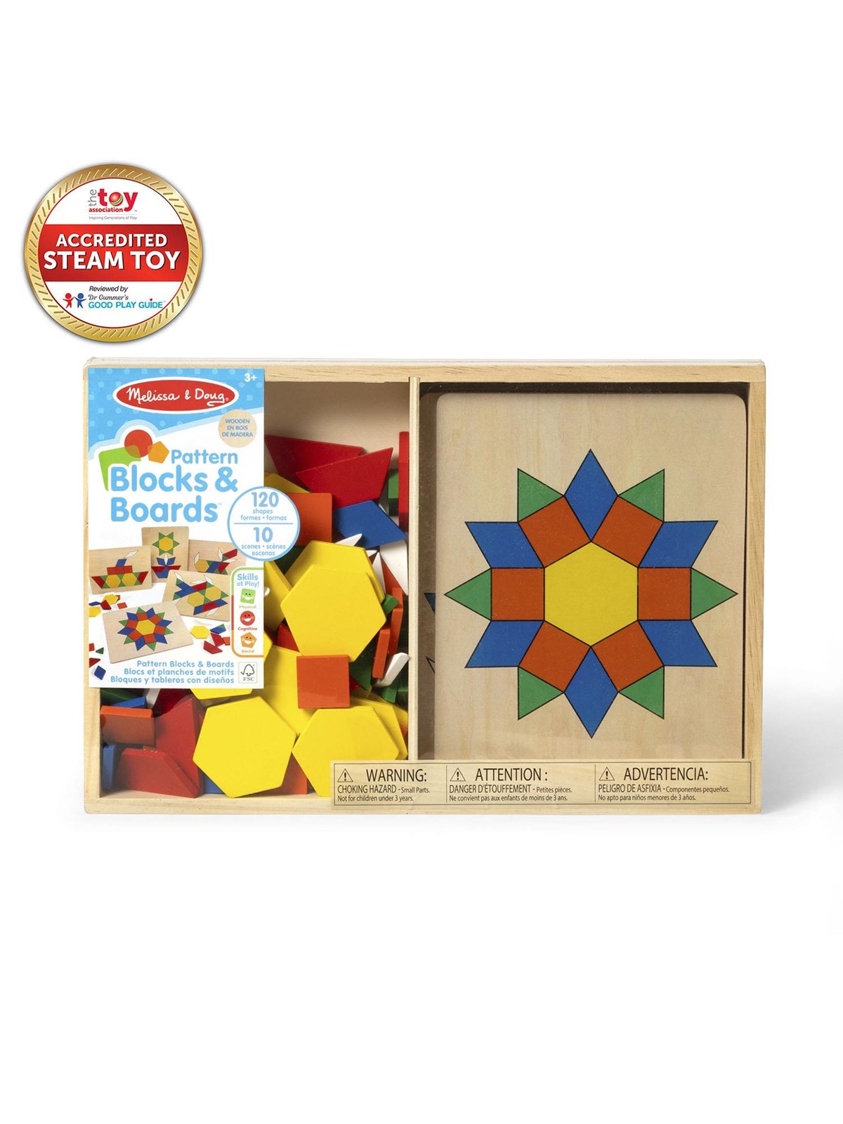 Melissa & Doug Wooden Pattern Blocks and Boards