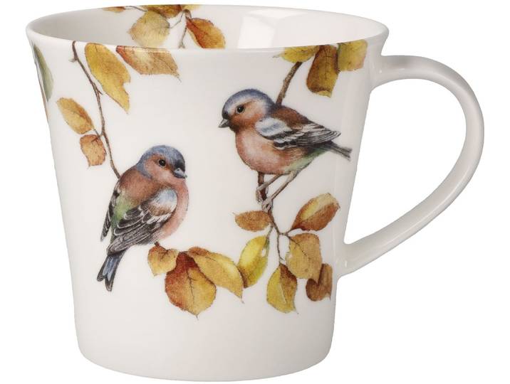 Tasse GOEBEL Coffee-/Tea Mug Buchfinken , weiss (bunt), B:10,5cm H:9,5cm, Porzellan, Trinkgefässe, Tasse
