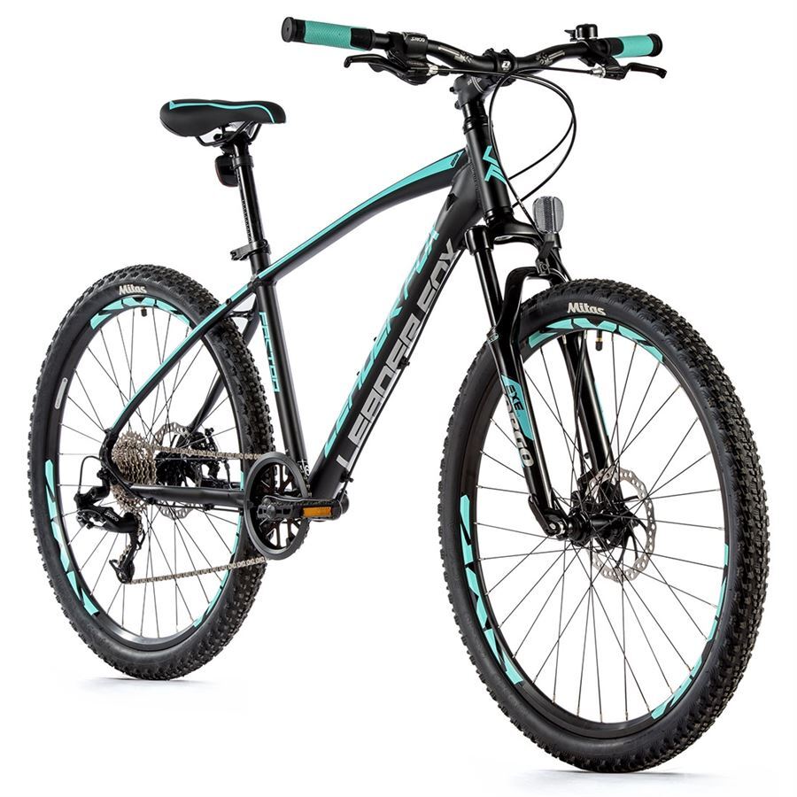 26 Zoll Alu Leader Fox Factor 8 Gang MTB Scheibenbremsen R36 cm Schwarz Türkis