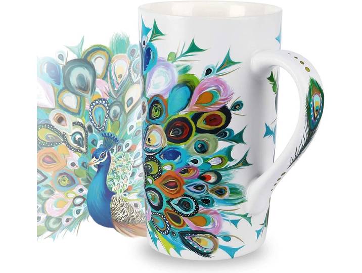 Keramische koffiemok\, drinkbeker\, gepersonaliseerde pauw koffiemokken met handvat\, beste vriendin