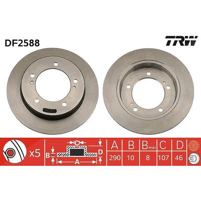 Trw Bremsscheibe [Hersteller-Nr. DF2588] für Geo, Suzuki