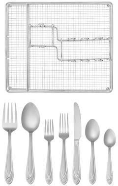Pfaltzgraff Mirage Frost 42-Piece Flatware with Caddy