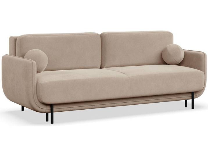 Selsey Ovals – 3-Sitzer Schlafsofa mit Samt, Beige