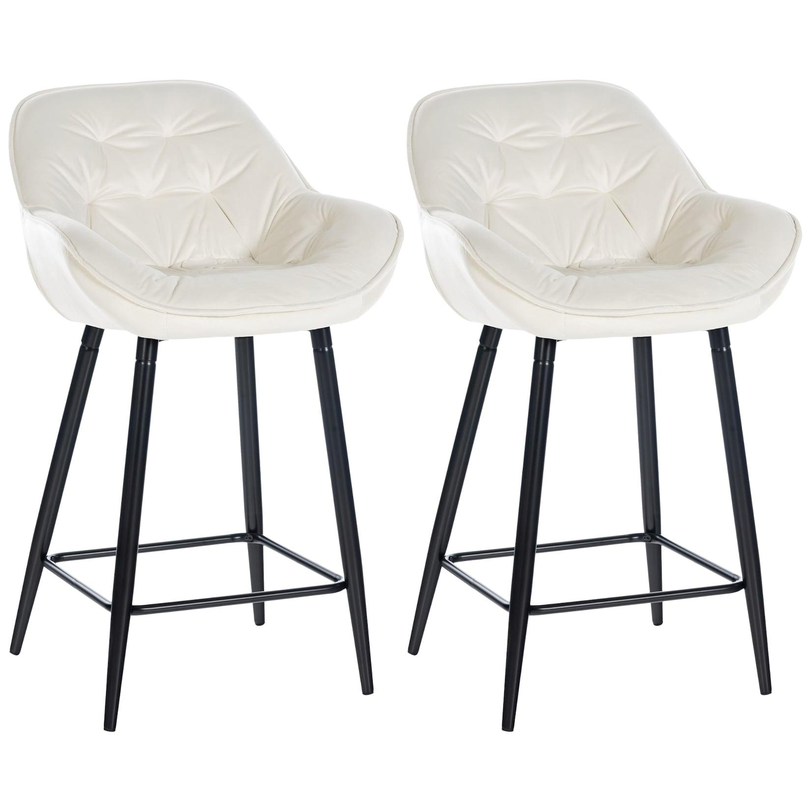 CLP 2er Set Barhocker Gibson Samt Farbe: creme, Material: Samt