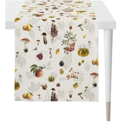 Tischläufer APELT "3405", bunt (natur, orange, grün), B:140cm L:48cm, Baumwolle, Polyester, Tischdecken