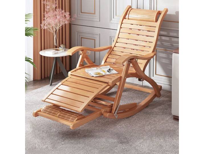 RapDuty-Chaise à Bascule Pliante en Bambou, Mobilier d'Niket d'Extérieur, Chaises de Soleil Réglables